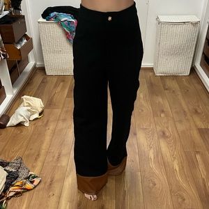 Staud cotton pants with faux leather